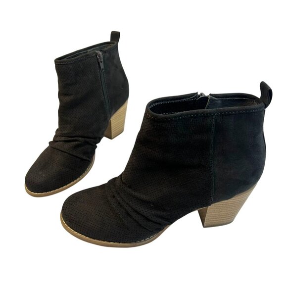DV By Dolce Vita Ankle Booties Womens Size 8 Black Block Heels Side Zip Boho - Picture 1 of 16